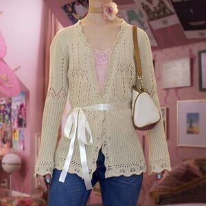 Vintage y2k coquette knit cardigan